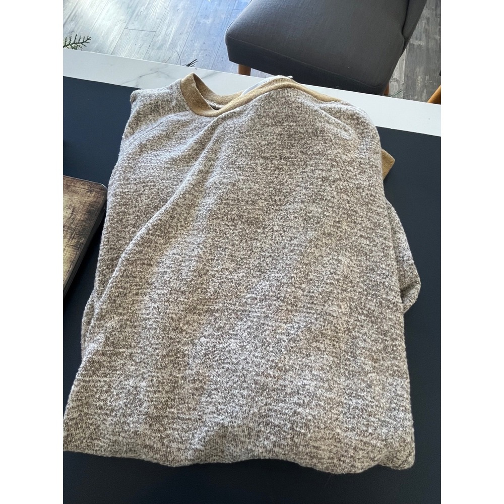 GADEWAKE Women's Heathered Knit Long Sleeve Casual Pullover Top Size Medium